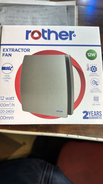 Rother Extractor Fan 12W Grey